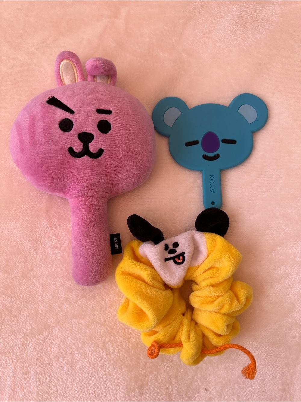BTS BT21 Hand Mirrors and Scrunchie Set | Namjoon | Jimin | Jungkook